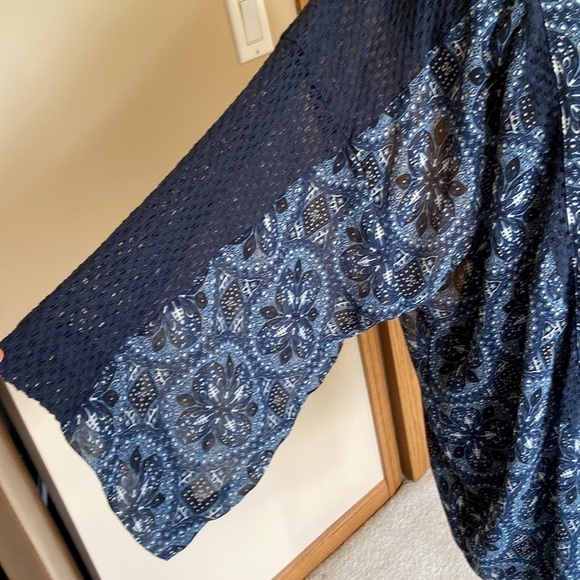 ✌️HIPPIE laundry open front kimono blue and white Medium - Picture 4 of 15